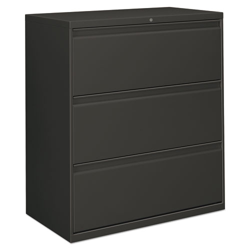 Three-Drawer Lateral File Cabinet, 36w x 18d x 39.5h, Charcoal