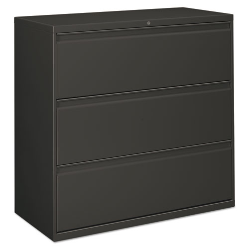 THREE-DRAWER LATERAL FILE CABINET, 42W X 18D X 39.5H, CHARCOAL