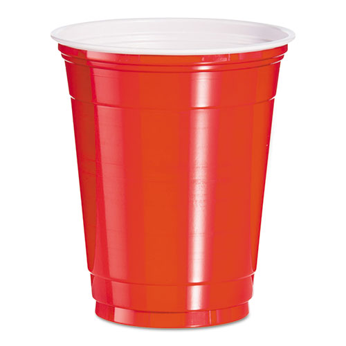PLASTIC COLD DRINK CUPS, 14 OZ, RED, 50 CUPS/BAG, 20 BAGS/CARTON