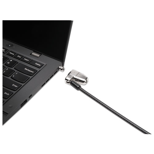 ClickSafe 2.0 Keyed Laptop Lock, 6ft Steel Cable, Silver, Two Keys