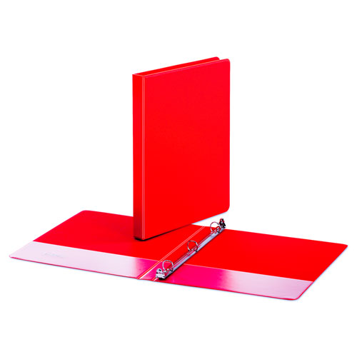 Image of Universal® Economy Non-View Round Ring Binder, 3 Rings, 0.5" Capacity, 11 X 8.5, Red