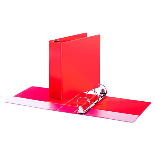Image of Universal® Economy Non-View Round Ring Binder, 3 Rings, 3" Capacity, 11 X 8.5, Red