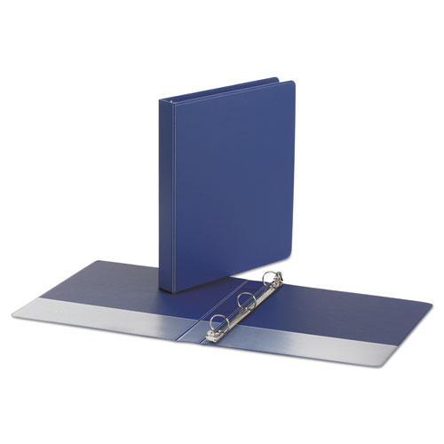 Economy Non-View Round Ring Binder, 3 Rings, 1" Capacity, 11 x 8.5, Royal Blue
