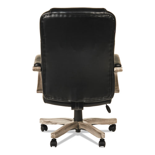 ALERA TRANSITIONAL SERIES EXECUTIVE WOOD CHAIR, SUPPORTS UP TO 275 LBS., BLACK SEAT/BLACK BACK, GRAY ASH BASE