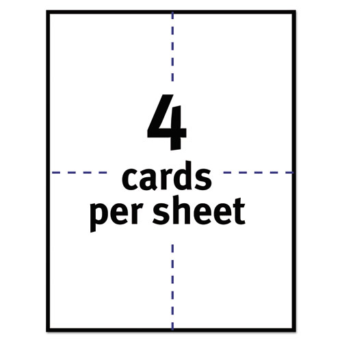 Image of Printable Postcards, Inkjet, 65 lb, 4.25 x 5.5, Textured Matte White, 120 Cards, 4 Cards/Sheet, 30 Sheets/Box