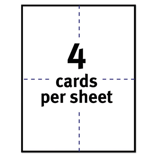 Printable Postcards, Laser, 80 lb, 4.25 x 5.5, Uncoated White, 200 Cards, 4 Cards/Sheet, 50 Sheets/Box