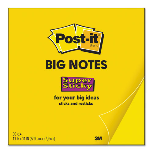 Post-it® Notes Super Sticky Big Notes, Unruled, 11 x 11, Green, 30 Sheets