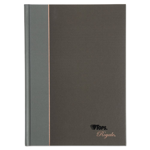 Royale Casebound Business Notebooks, 1 Subject, Medium/College Rule, Black/Gray Cover, 8.25 x 5.88, 96 Sheets