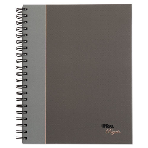 Image of Tops™ Royale Wirebound Business Notebooks, 1-Subject, Medium/College Rule, Black/Gray Cover, (96) 8.25 X 5.88 Sheets