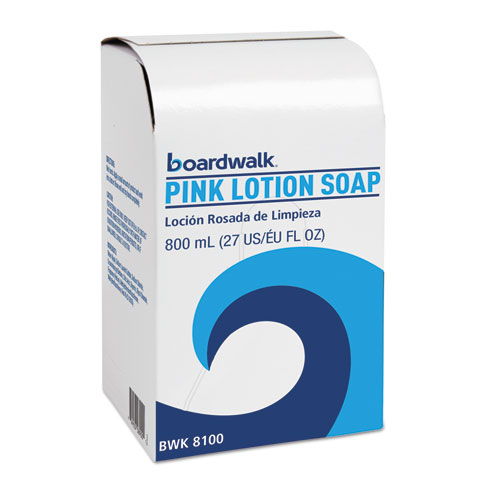 Mild Cleansing Pink Lotion Soap, Floral-Lavender, Liquid, 800ml Box, 12/carton