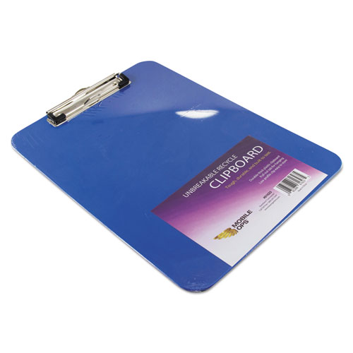 Unbreakable Recycled Clipboard, 1/4" Capacity, 8 1/2 x 11, Blue