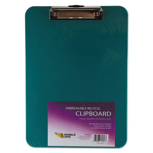Unbreakable Recycled Clipboard, 1/4" Capacity, 9 x 12 1/2, Green