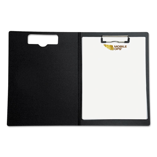 Image of Mobile Ops® Portfolio Clipboard With Low-Profile Clip, Portrait Orientation, 0.5" Clip Capacity, Holds 8.5 X 11 Sheets, Blue