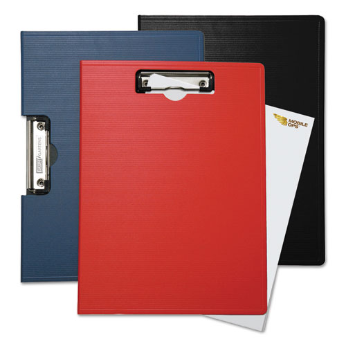 Image of Mobile Ops® Portfolio Clipboard With Low-Profile Clip, Portrait Orientation, 0.5" Clip Capacity, Holds 8.5 X 11 Sheets, Black