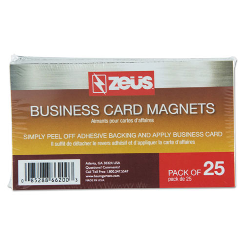 Business Card Magnets, 2 x 3.5, White, Adhesive Coated, 25/Pack