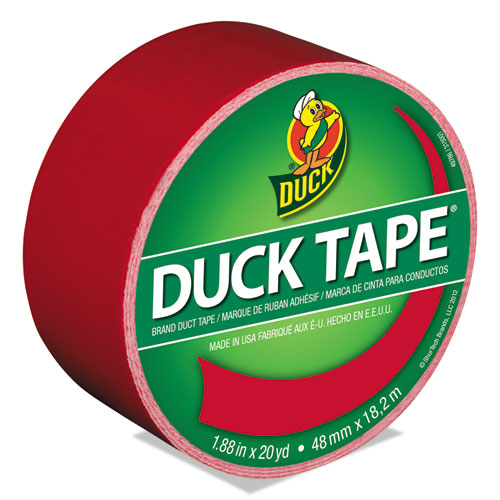 Duck® Colored Duct Tape, 3" Core, 1.88" x 20 yds, Red