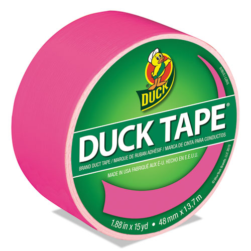 Duck® Colored Duct Tape, 3" Core, 1.88" x 15 yds, Neon Pink