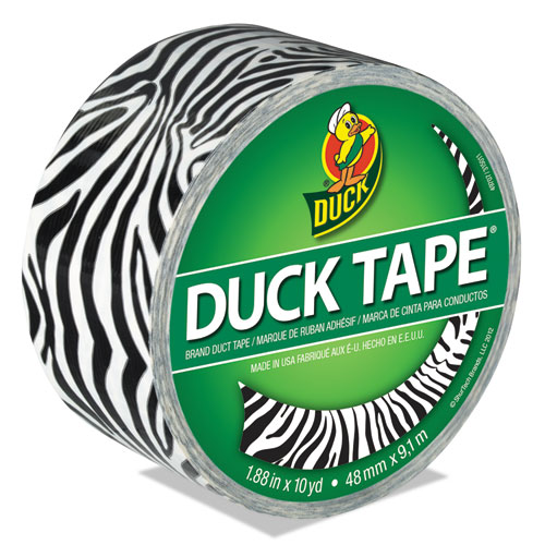 Image of Duck® Colored Duct Tape, 3" Core, 1.88" X 10 Yds, Black/White Zebra