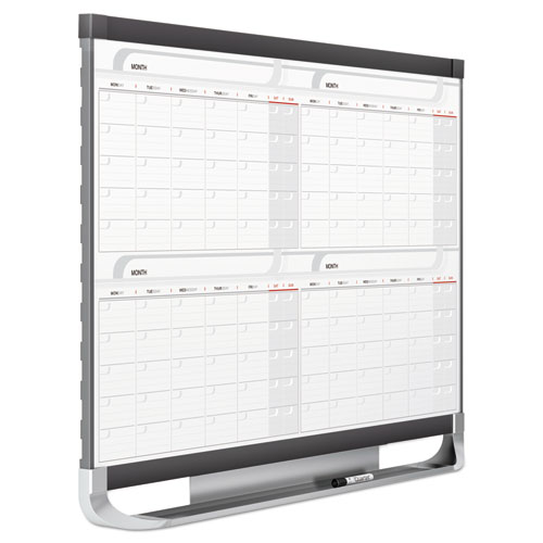 Image of Quartet® Prestige 2 Magnetic Total Erase Four-Month Calendar, 48 X 36, White Surface, Graphite Fiberboard/Plastic Frame