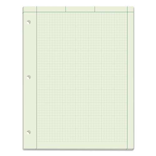 TOPS™ Engineering Computation Pads, Cross-Section Quad Rule (5 sq/in, 1 sq/in), Black/Green Cover, 100 Green-Tint 8.5 x 11 Sheets