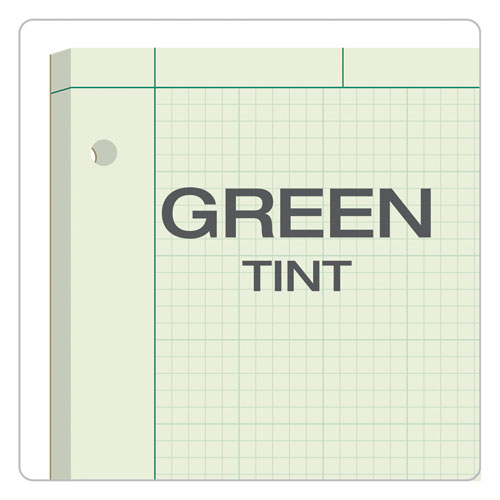 Engineering Computation Pads, Cross-Section Quadrille Rule (5 sq/in, 1 sq/in), Green Cover, 200 Green-Tint 8.5 x 11 Sheets