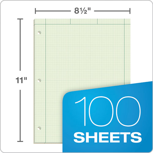 Engineering Computation Pads, 5 sq/in Quadrille Rule, 8.5 x 11, Green Tint, 100 Sheets