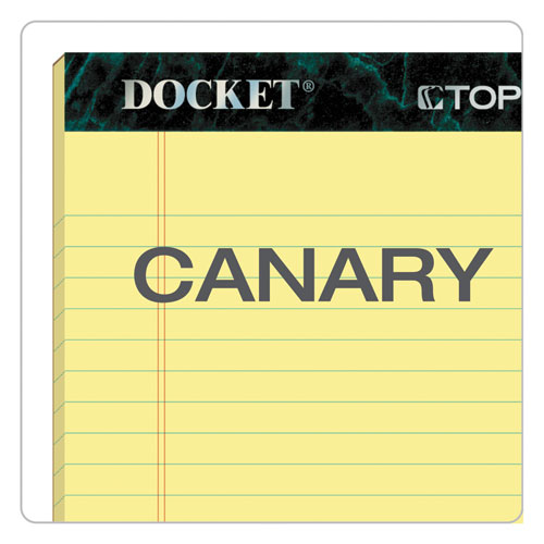 Image of Tops™ Docket Ruled Perforated Pads, Narrow Rule, 50 Canary-Yellow 5 X 8 Sheets, 12/Pack