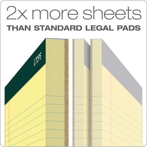 Double Docket Ruled Pads, Narrow Rule, 100 Canary-Yellow 8.5 x 11.75 Sheets, 6/Pack