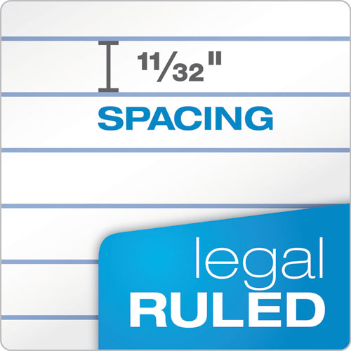 Image of "The Legal Pad" Plus Ruled Perforated Pads with 40 pt. Back, Wide/Legal Rule, 50 White 8.5 x 11.75 Sheets, Dozen