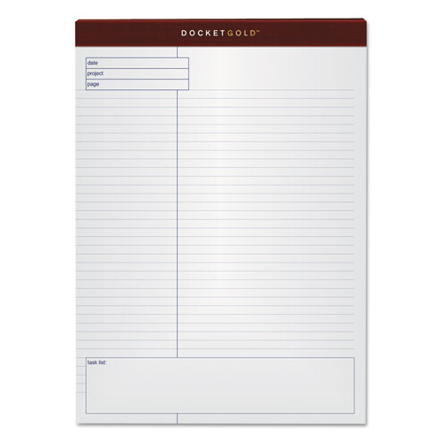 TOPS™ Docket Gold Planning Pads, Project-Management Format, Quadrille Rule (4 sq/in), 40 White 8.5 x 11.75 Sheets, 4/Pack