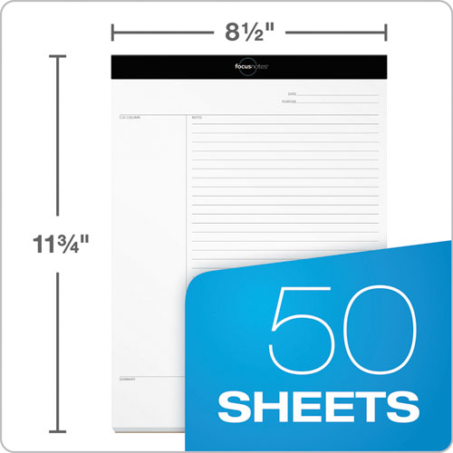 Image of FocusNotes Legal Pad, Meeting-Minutes/Notes Format, 50 White 8.5 x 11.75 Sheets