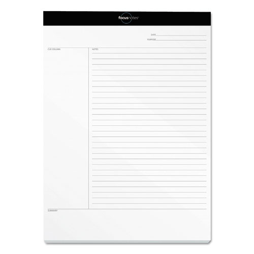 FocusNotes Legal Pad, Meeting Notes, 8.5 x 11.75, White, 50 Sheets | by Plexsupply