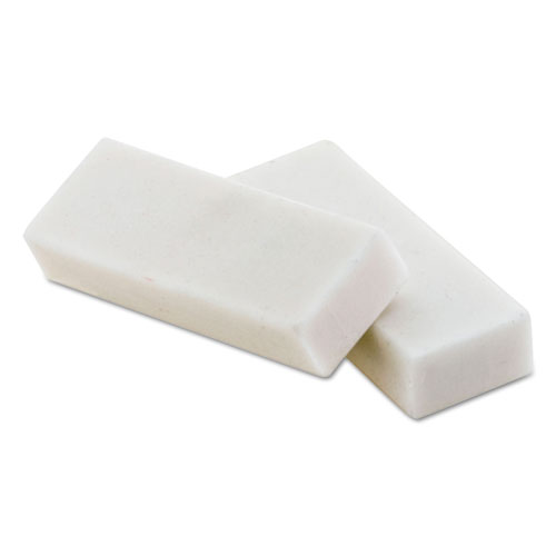 Block Eraser, Rectangular, Medium, White, Latex-Free Polymer, 4/Pack