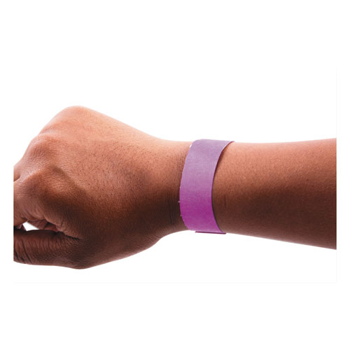 Security Wristbands, Sequentially Numbered, 10" x 0.75", Purple, 100/Pack