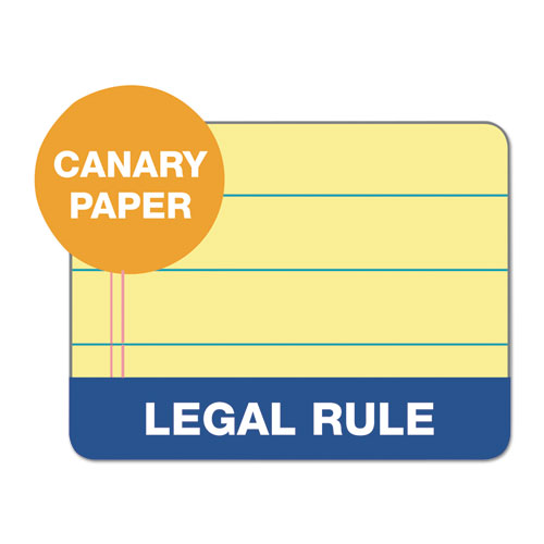 Image of "The Legal Pad" Glue Top Pads, Wide/Legal Rule, 50 Canary-Yellow 8.5 x 11 Sheets, 12/Pack