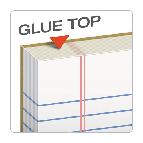 Image of "The Legal Pad" Glue Top Pads, Wide/Legal Rule, 50 White 8.5 x 11 Sheets, 12/Pack