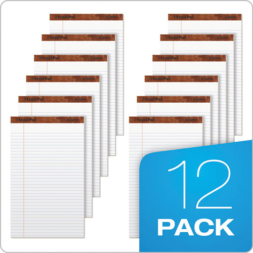 Image of Tops™ "The Legal Pad" Ruled Perforated Pads, Wide/Legal Rule, 50 White 8.5 X 14 Sheets, Dozen