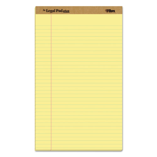 The Legal Pad  Perforated Pads, Wide/Legal Rule, 8.5 x 14, Canary, 50 Sheets, Dozen