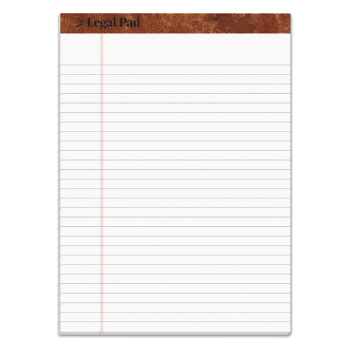 "The Legal Pad" Perforated Pads, Wide/Legal Rule, 8.5 x 11.75, White, 50 Sheets | by Plexsupply