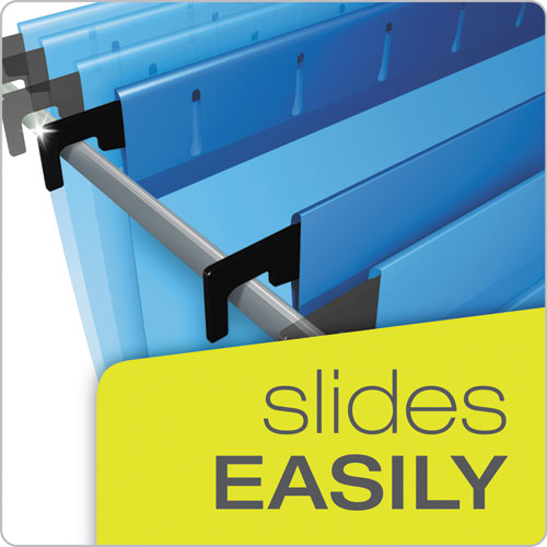 Image of SureHook Reinforced Extra-Capacity Hanging Box File, 1 Section, 2" Capacity, Letter Size, 1/5-Cut Tabs, Blue, 25/Box