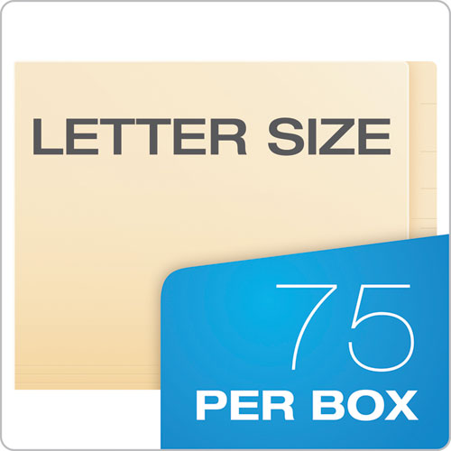 Image of Pendaflex® Smartshield End Tab File Folders, Straight Tabs, Letter Size, Manila, 75/Box