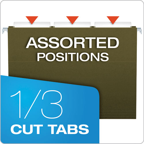 Standard Green Hanging Folders, Letter Size, 1/3-Cut Tab, Standard Green, 25/Box