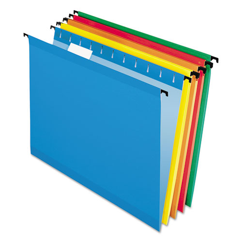 Image of SureHook Hanging Folders, Letter Size, 1/5-Cut Tabs, Assorted Colors, 20/Box