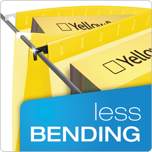 Image of SureHook Hanging Folders, Legal Size, 1/5-Cut Tabs, Yellow, 20/Box