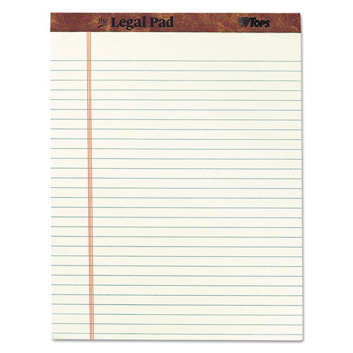 Image of "The Legal Pad" Ruled Perforated Pads, Wide/Legal Rule, 50 Green-Tint 8.5 x 11.75 Sheets, Dozen