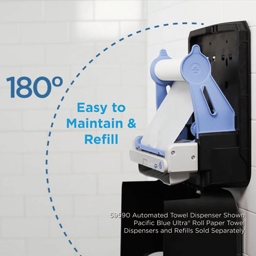 Image of Georgia Pacific® Professional Pacific Blue Ultra Paper Towel Dispenser, Automated, 12.9 X 9 X 16.8, Black