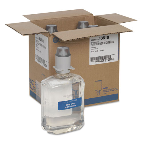 Image of Georgia Pacific® Professional Pacific Blue Ultra Foam Soap Manual Dispenser Refill, Antimicrobial, Unscented, 1,200 Ml, 4/Carton