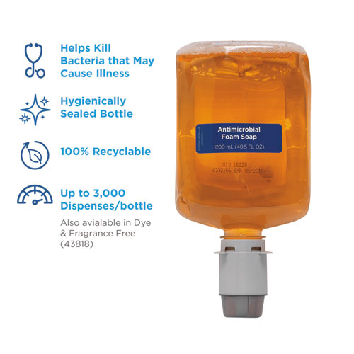 Image of Georgia Pacific® Professional Pacific Blue Ultra Foam Soap Manual Dispenser Refill, Antimicrobial, Pacific Citrus, 1,200 Ml, 4/Carton
