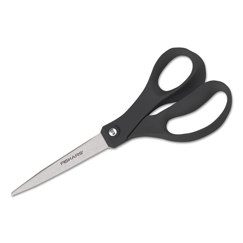 Image of Recycled Scissors, 10" Long, 8" Cut Length, Black Straight Handle