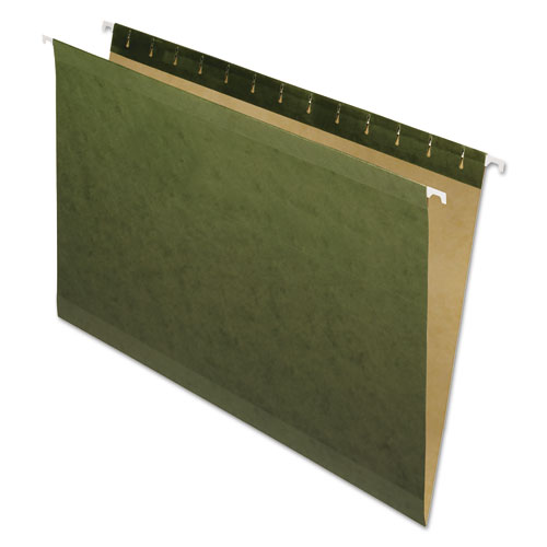 Reinforced Hanging File Folders, Legal Size, Straight Tabs, Standard Green, 25/Box